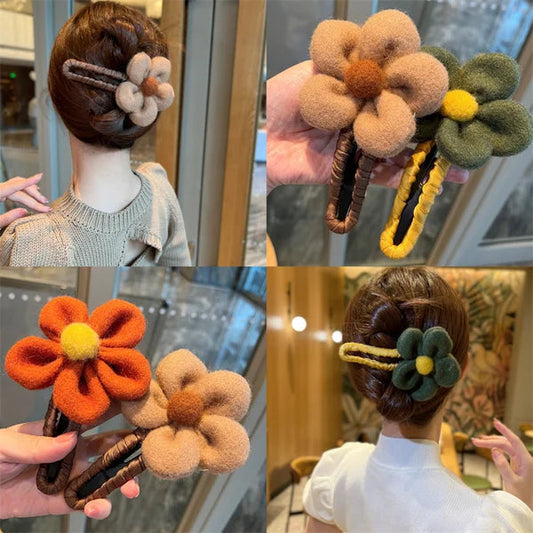 Ideales Geschenk - Plüschblumen-Haarspange